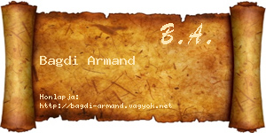 Bagdi Armand névjegykártya